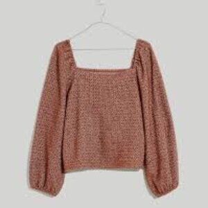 Madewell Jacquard puff-sleeve top